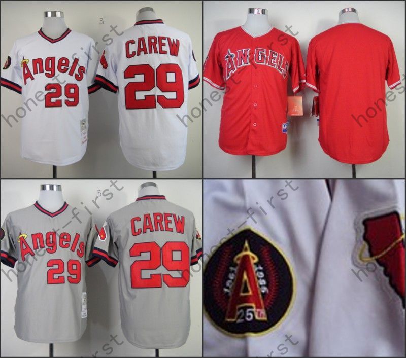 2017 2016 Rod Carew Jersey Retro Los Angeles Angels Jerseys Throwback