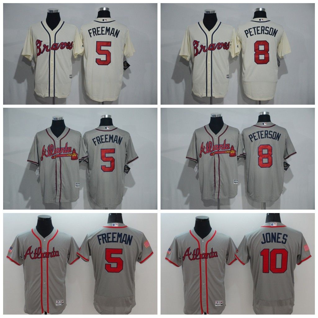 2017 Atlanta Braves 5 Freddie Freeman Jerseys,8 Jace Peterson Baseball