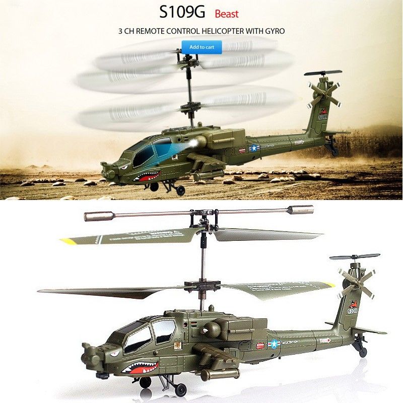 Syma S109g 3.5ch Mini Infrared Apache Shark Remote Control Toys Radio