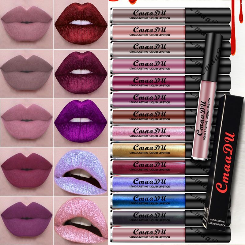 Cmaa Du Long Lasting Liquid Lipstick Makeup Metallic Shimmer Matte