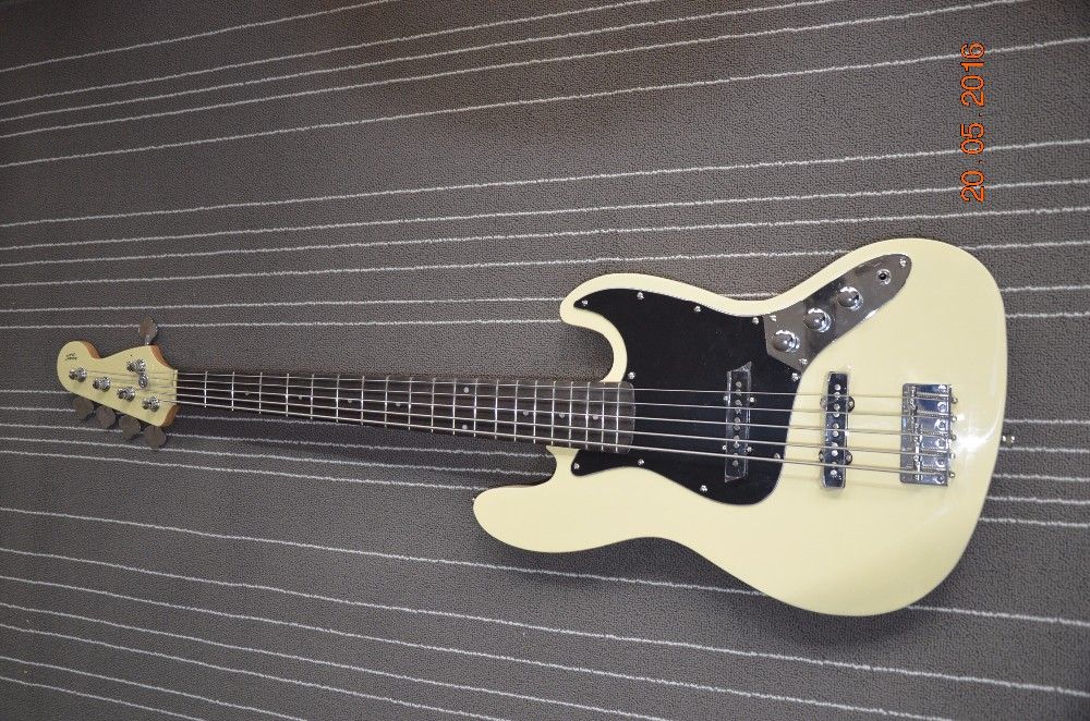 Ice Cream Color 5 String Bass Guitar Custom Guitar Shop High Quality Jazz Electric Bass Guitar