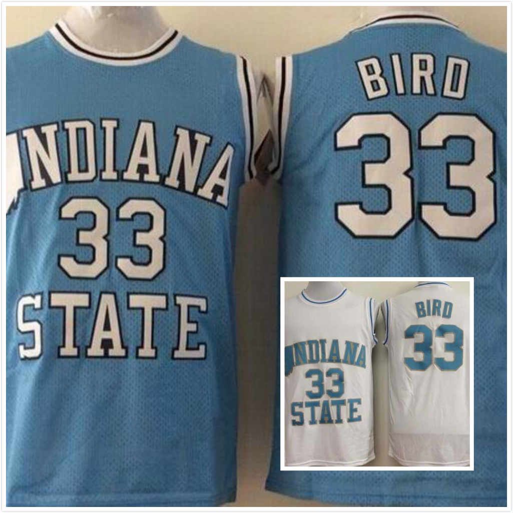 2017 Larry Bird Jersey 33 Indiana State College Basketball Jersey For
