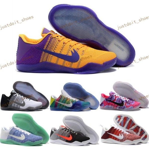 Kobe 11 Xi Elite Low Men Basketball Shoes Black Blue Oreo High Quality