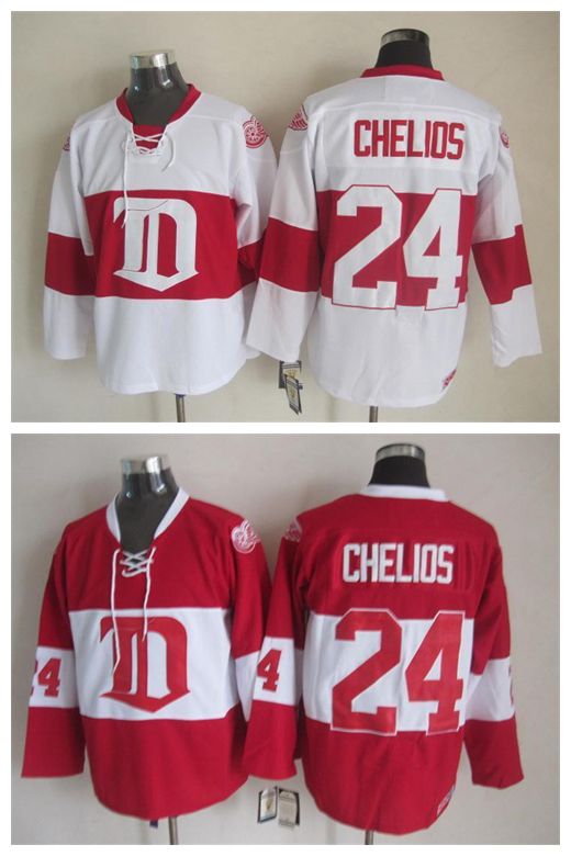 Best Winter Classic Men Red Wings Ice Hockey Jerseys Cheap 24 Chris