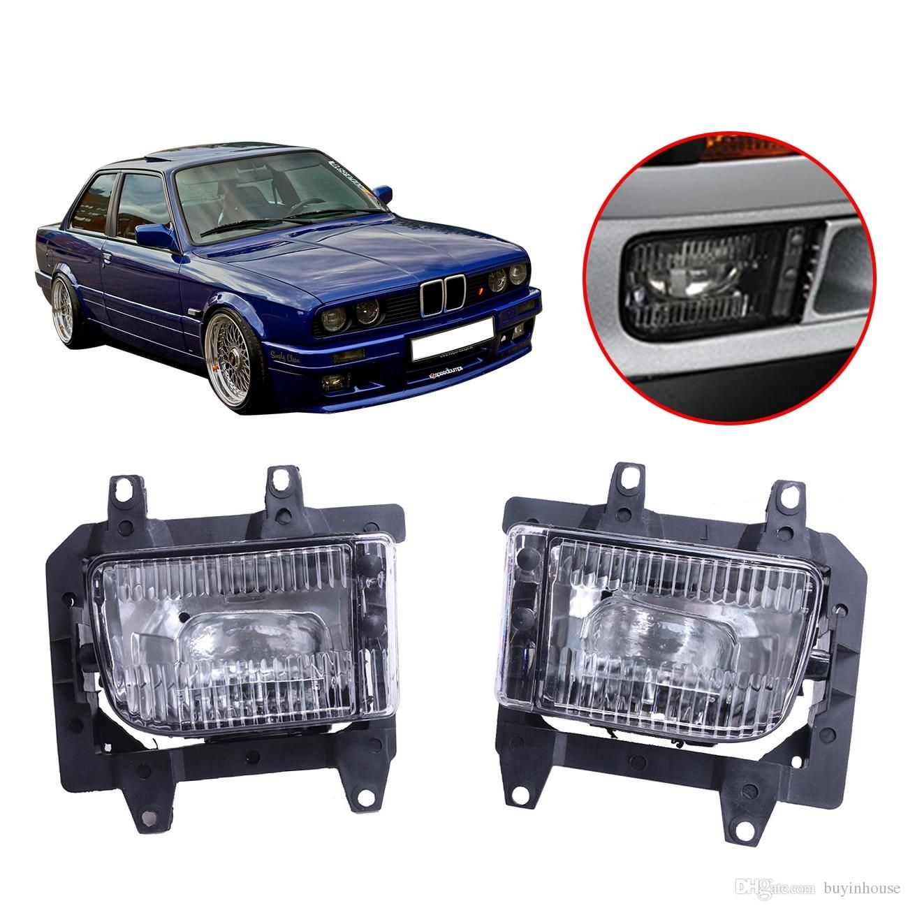 2017 2x Auto Car Fog Lights Headlight For Bmw E30 3 Series 318i 325i ...