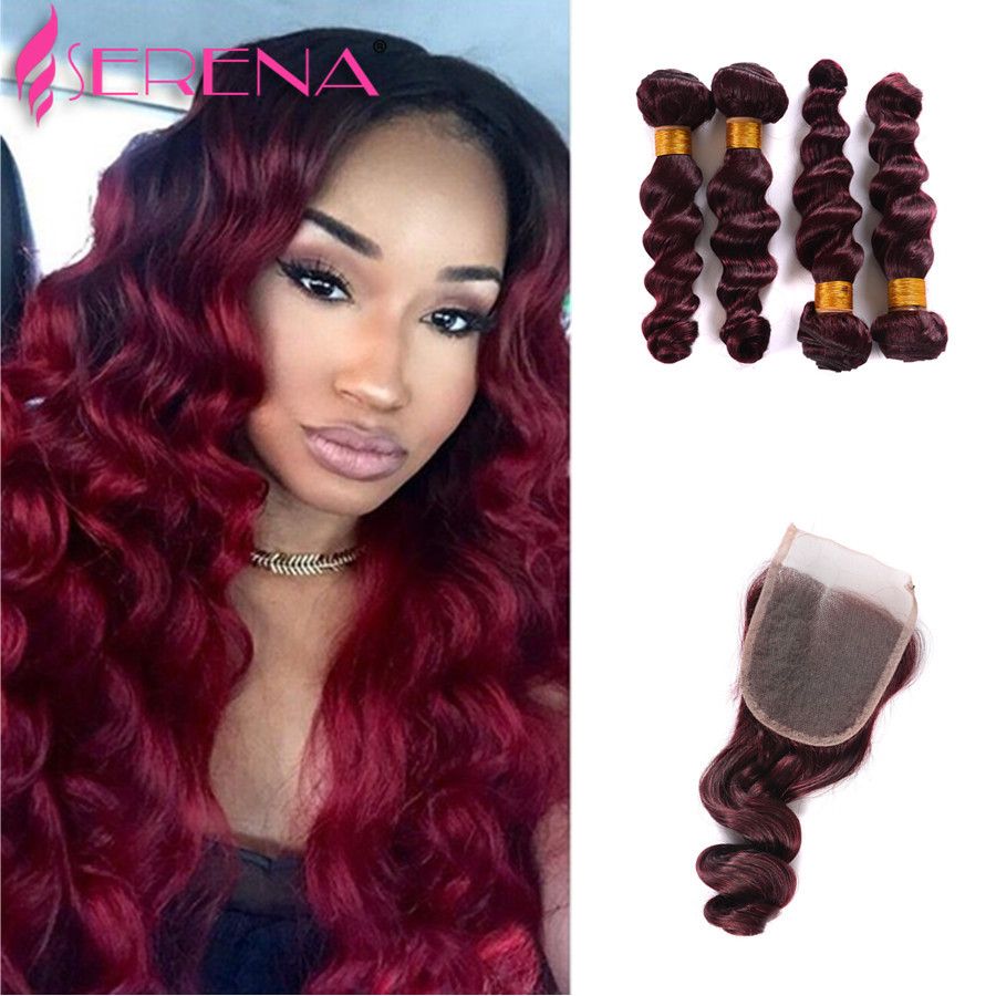 2017 Peruvian Virgin Hair Loose Wave 99j Brazilian Hair Wine Red Loose Wave Virgin 4x4 Closure ... 2017 Peruvian Virgin Hair Loose Wave 99j Brazilian Hair Wine Red Loose Wave Virgin 4x4 Closure ...
