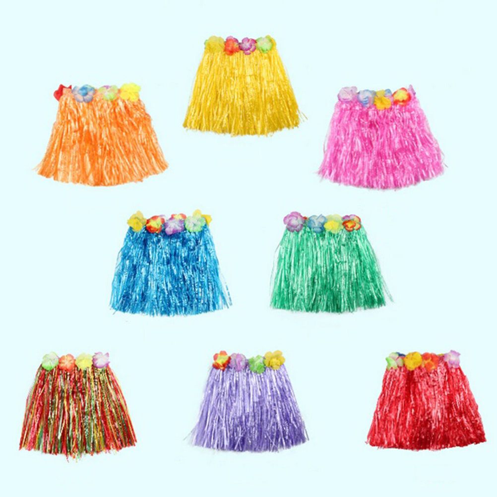 2018 30cm Fun Hawaiian Grass Skirts Patry Decor Hawaii Kids Grass