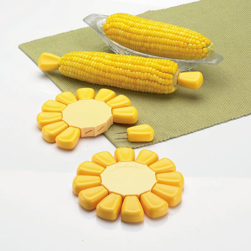 2017 Yellow Corn Holder Corn Forks Hot Safe Corn Abs Pp Stainless Steel