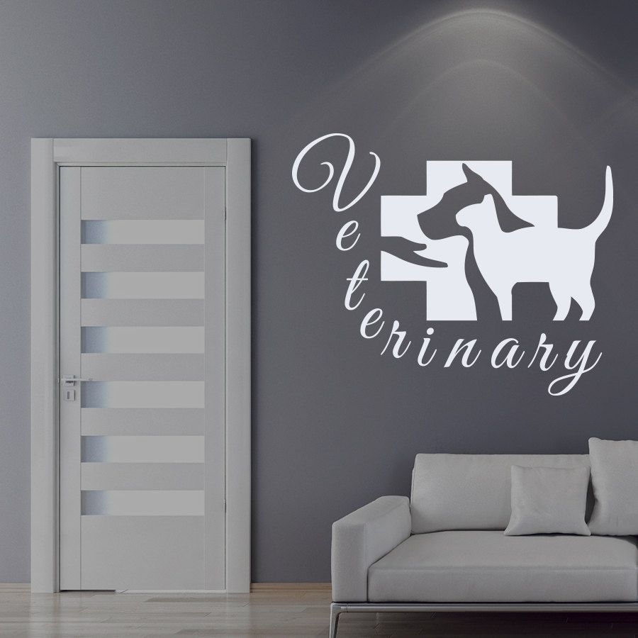 Grooming Salon Wall Decal Pet Veterinary Services Vinyl Dog Cat