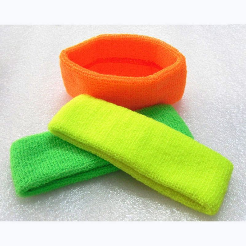 2017 Wholesale Sport Elastic Cotton Neon Sweatband Headband Absorb Wrist Sweat Band Support High