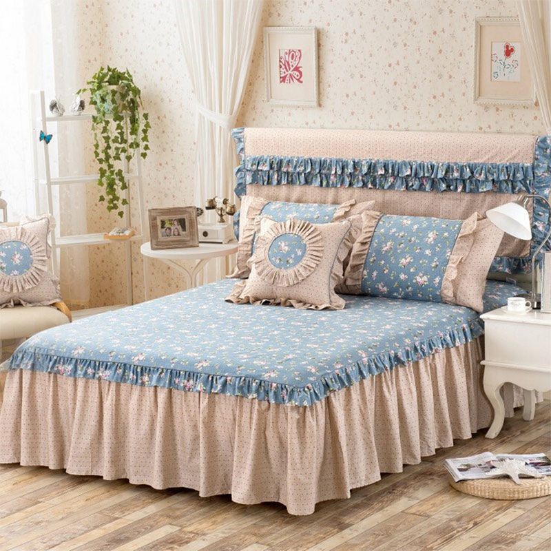100 Cotton Bed Skirt Bedspread, Bedding Set, Twin/Queen/Full Size