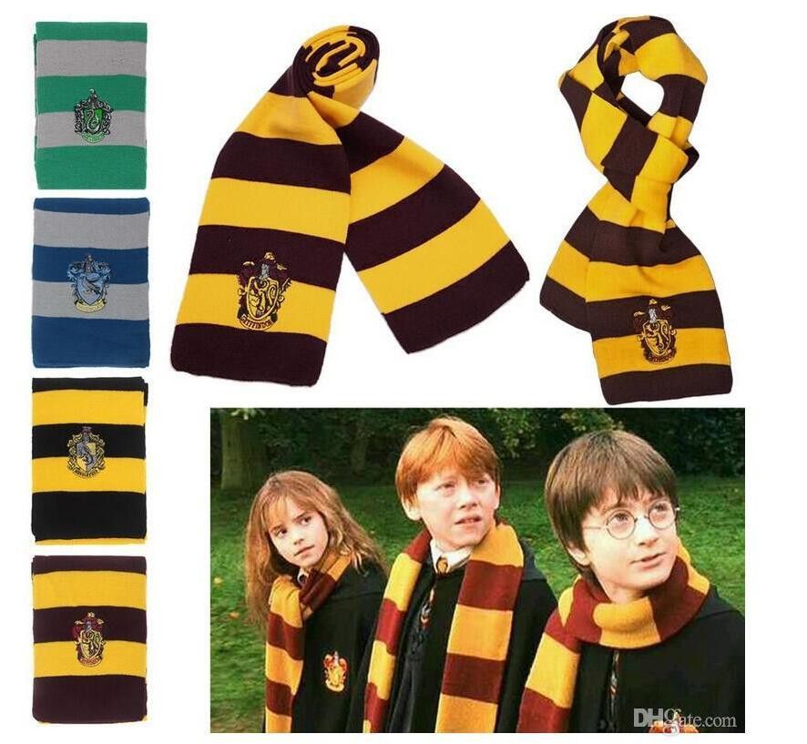 Harry Potter Scarf Gryffindor School Unisex Knitted Striped Scarf