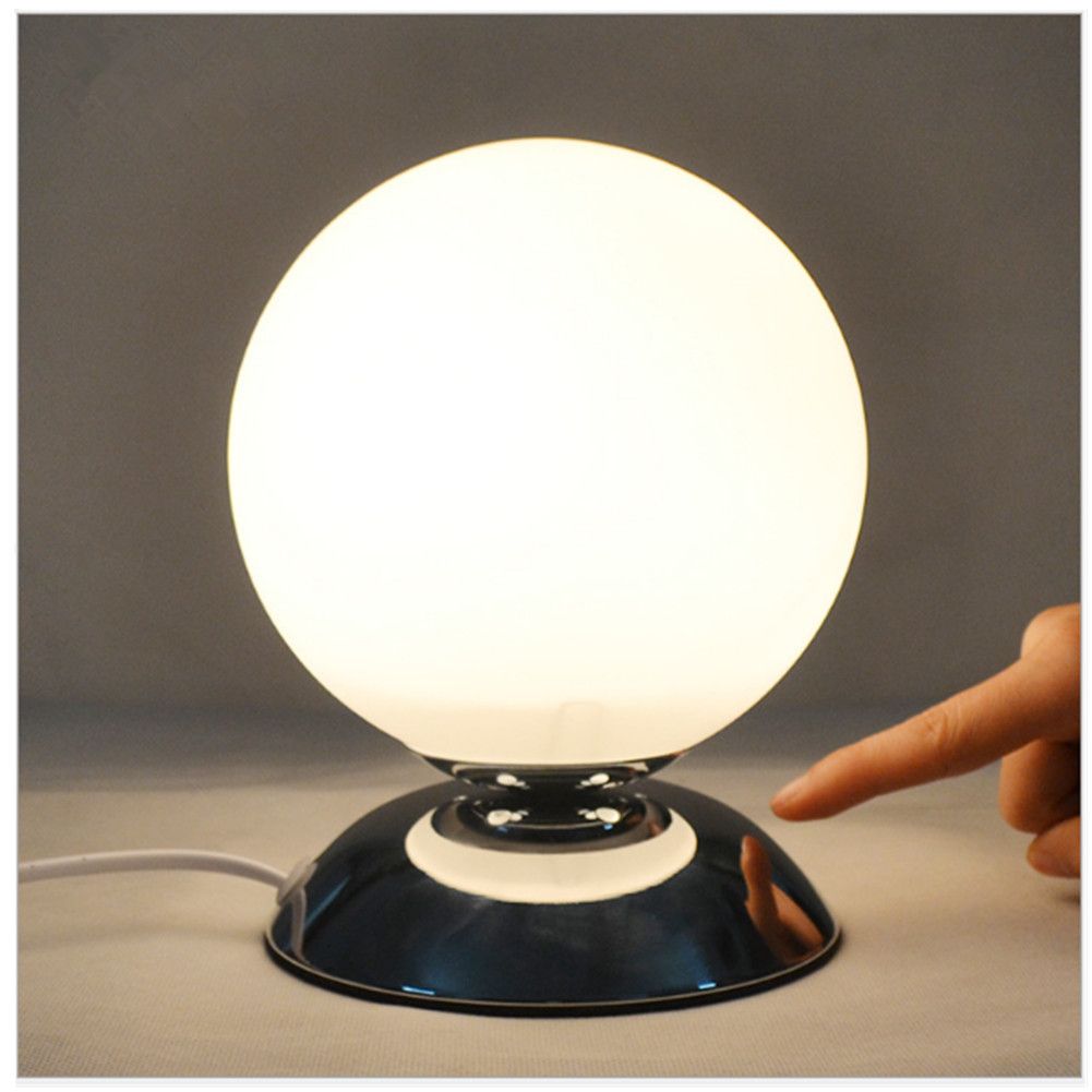 Design Bedside Lamp creative bedside lamp glass lampshade small ball table night light with 1 led bulbs 13 8 cm desk clamp t