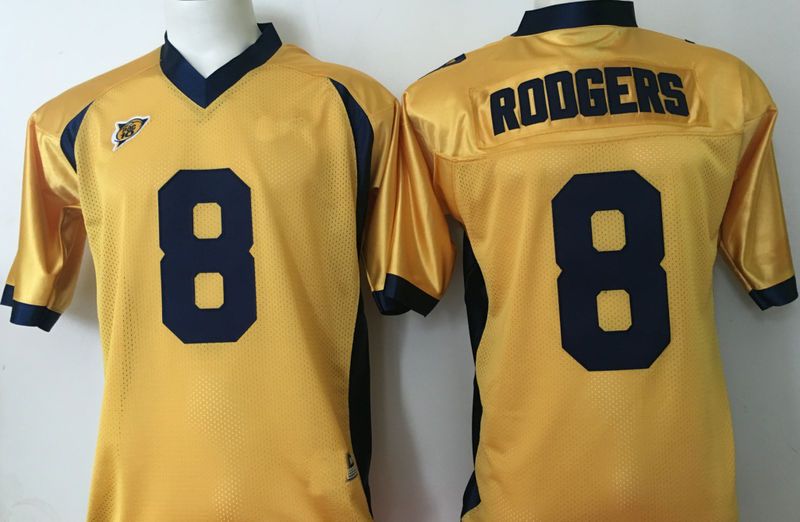 2017 California Golden Bears Men Jersey 8 Aaron Rodgers Mens College Football Jerseys Yellow