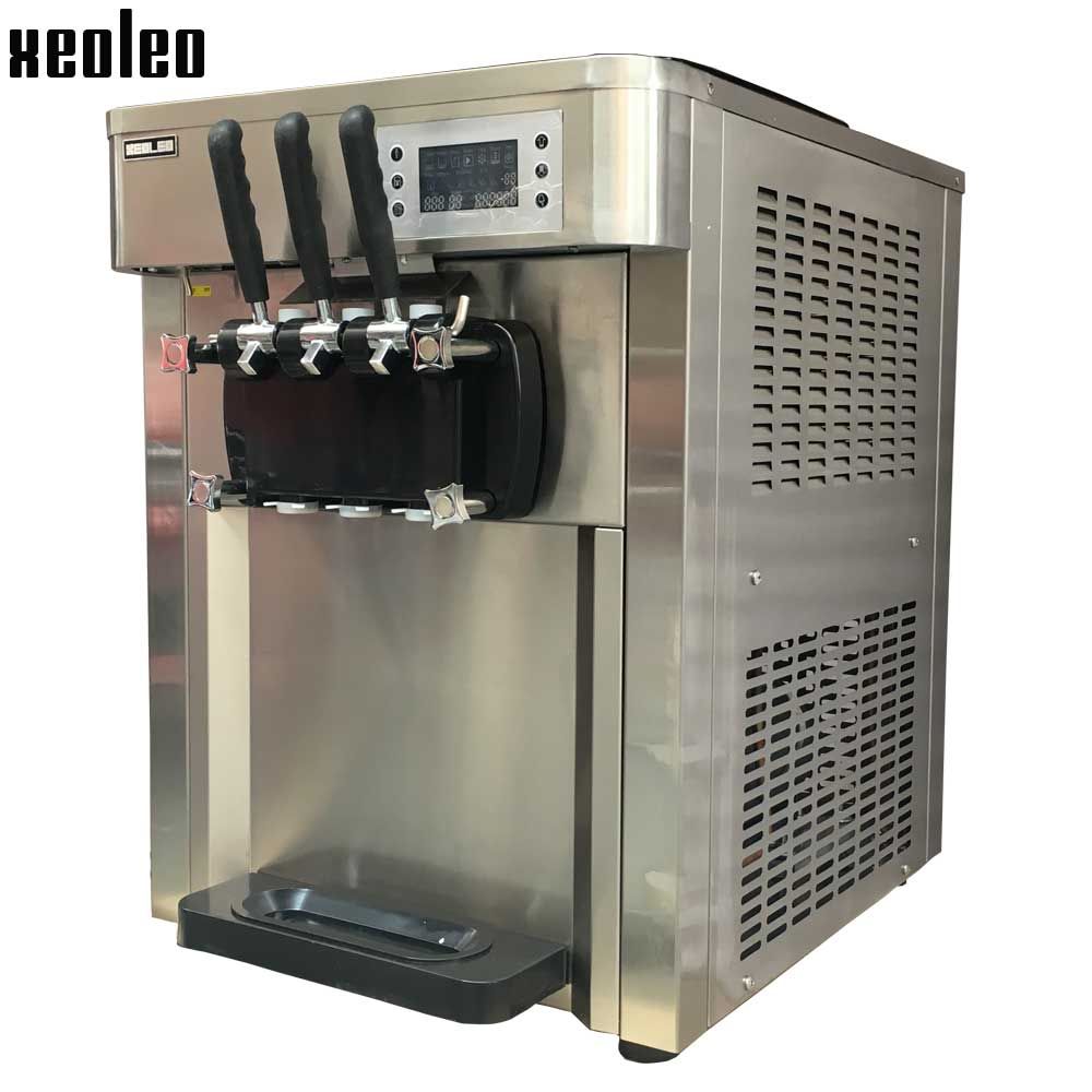 2018 Xeoleo Soft Ice Cream Machine Commercial Ice Cream Maker 3 Flavors Yogurt Ice Cream 2500w
