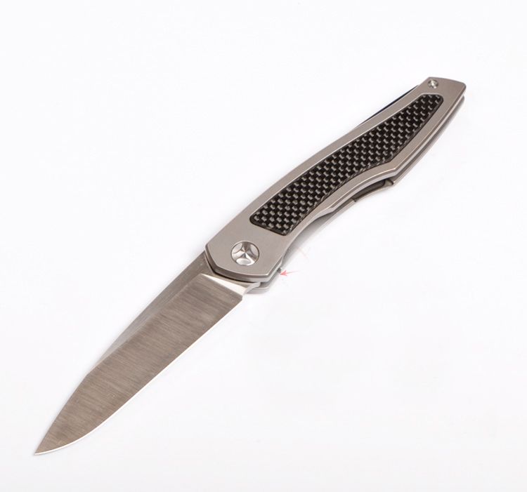 2016 New High End Fast Open Flipper Folding Knife D2 60hrc Satin Blade