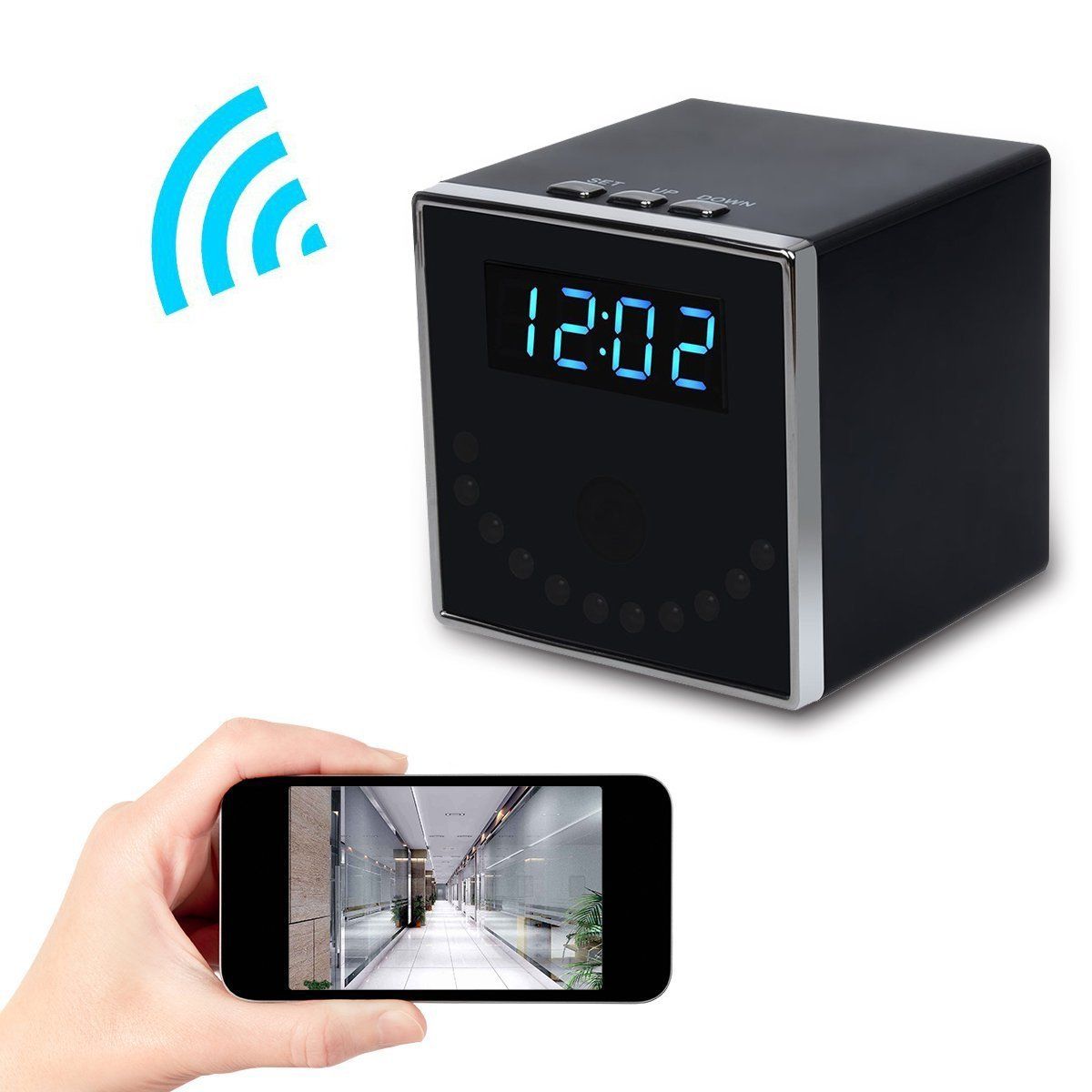 Wireless Hidden Spy Camera Hd 1080p Wifi Home Security Camera Black