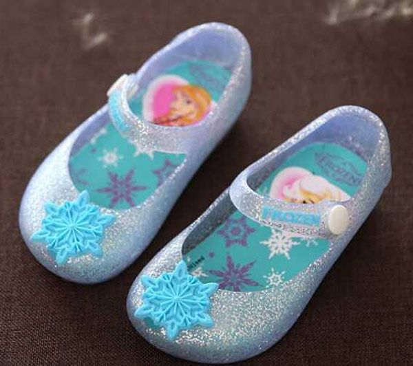 Frozen 3 Colour Elsa Anna Cartoon Baby Jelly Shoes Crystal Frozen Jelly Shoes Toddler Girls