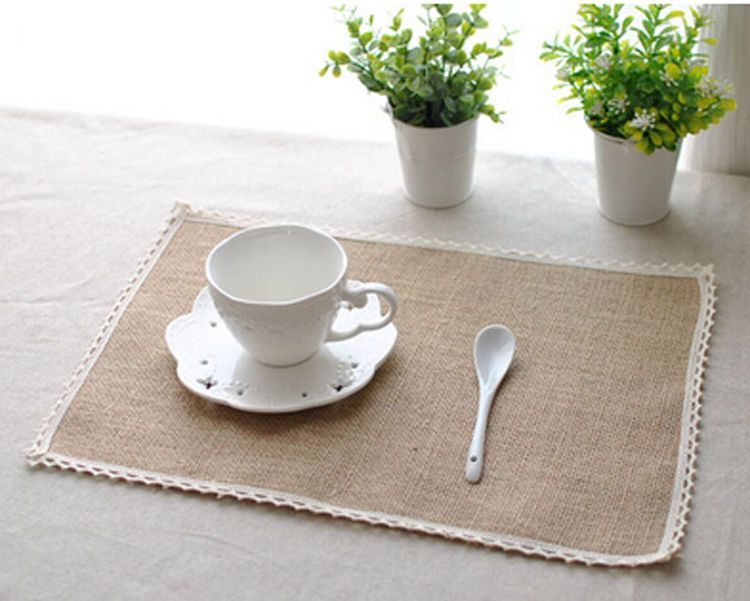 2018 Wholesale Burlap Placemats Set Of 8 Table Mats Kitchen Dining