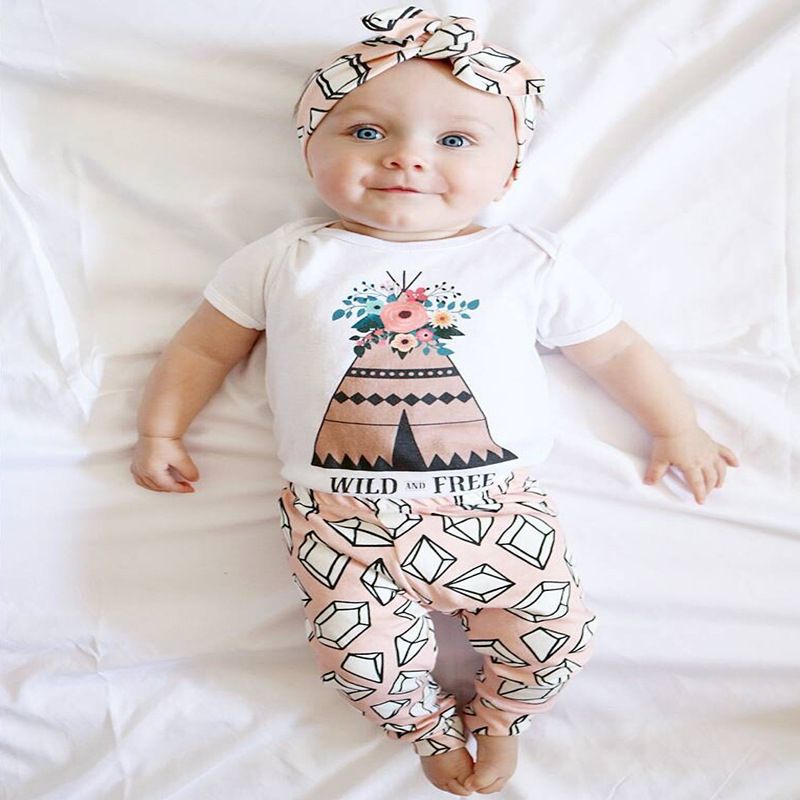 2018 2017 Summer Spring Baby Boy Girl Clothes Sets Newborn Baby