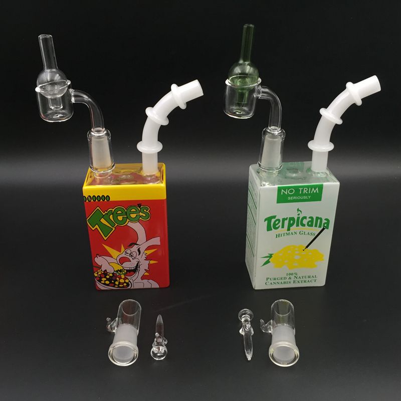 2017 Juice Box Glass Bong Liquid Sci Water Bongs With Real Quartz