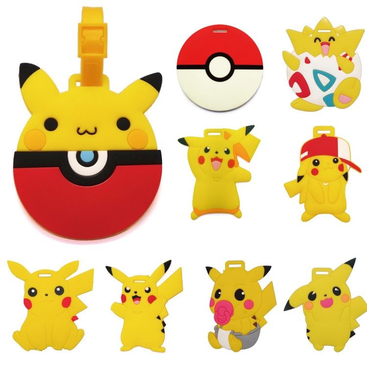 2017 New Poke Pikachu Travel Pvc Tag Silicone Luggage Tag Cute Cartoon ...