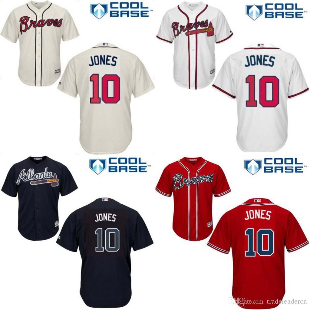2017 Youth 10 Chipper Jones Baseball Jersey Atlanta Braves Jersey Kids Baseball Jerseys/Shirt