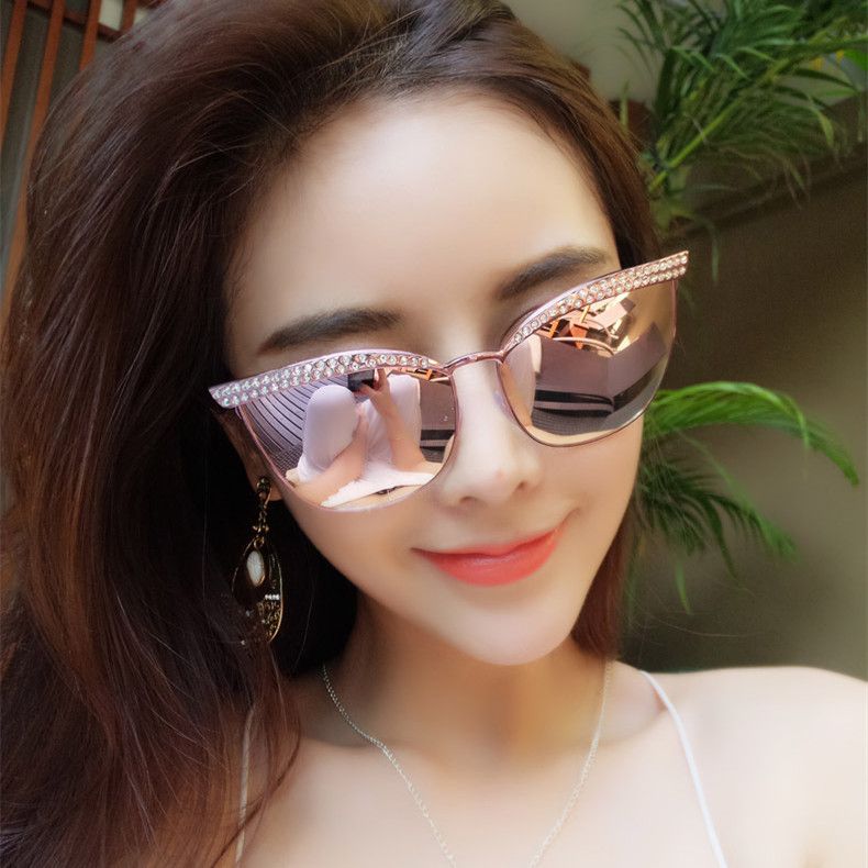 2017 Fashion Sunglasses For Women Korea Eye Cat With Bling Bling
