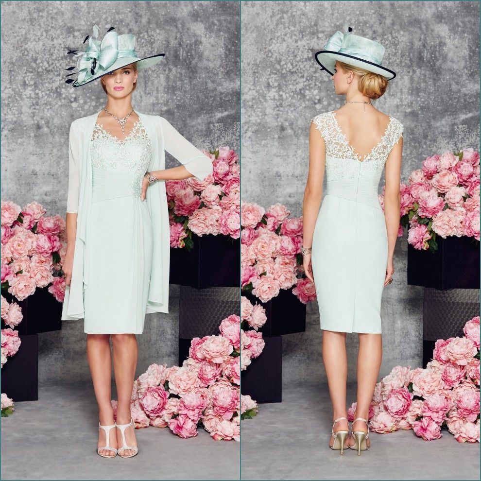 Sexy Mint Green Mother Of The Bride Chiffon Dresses Tea Length Jacket Sexy Open Back Wedding Sexy Mint Green Mother Of The Bride Chiffon Dresses Tea Length Jacket Sexy Open Back Wedding