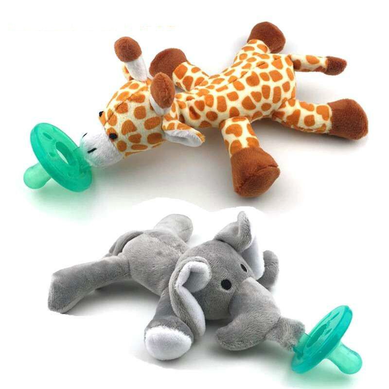 2017 Wholesale Wubbanub New Silicone Animal Pacifier With Plush Toy