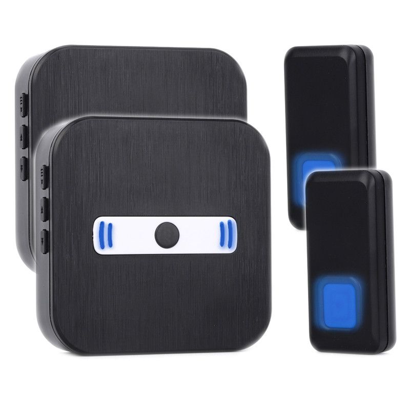 2017 Smart Wireless Doorbell Waterproof With Two Receivers Led Light Dc