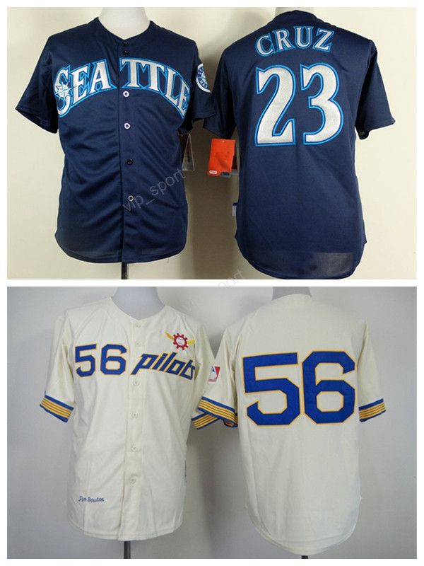 Seattle Mariners 23 Nelson Cruz Jersey Men Throwback Cooperstown 56 Jim