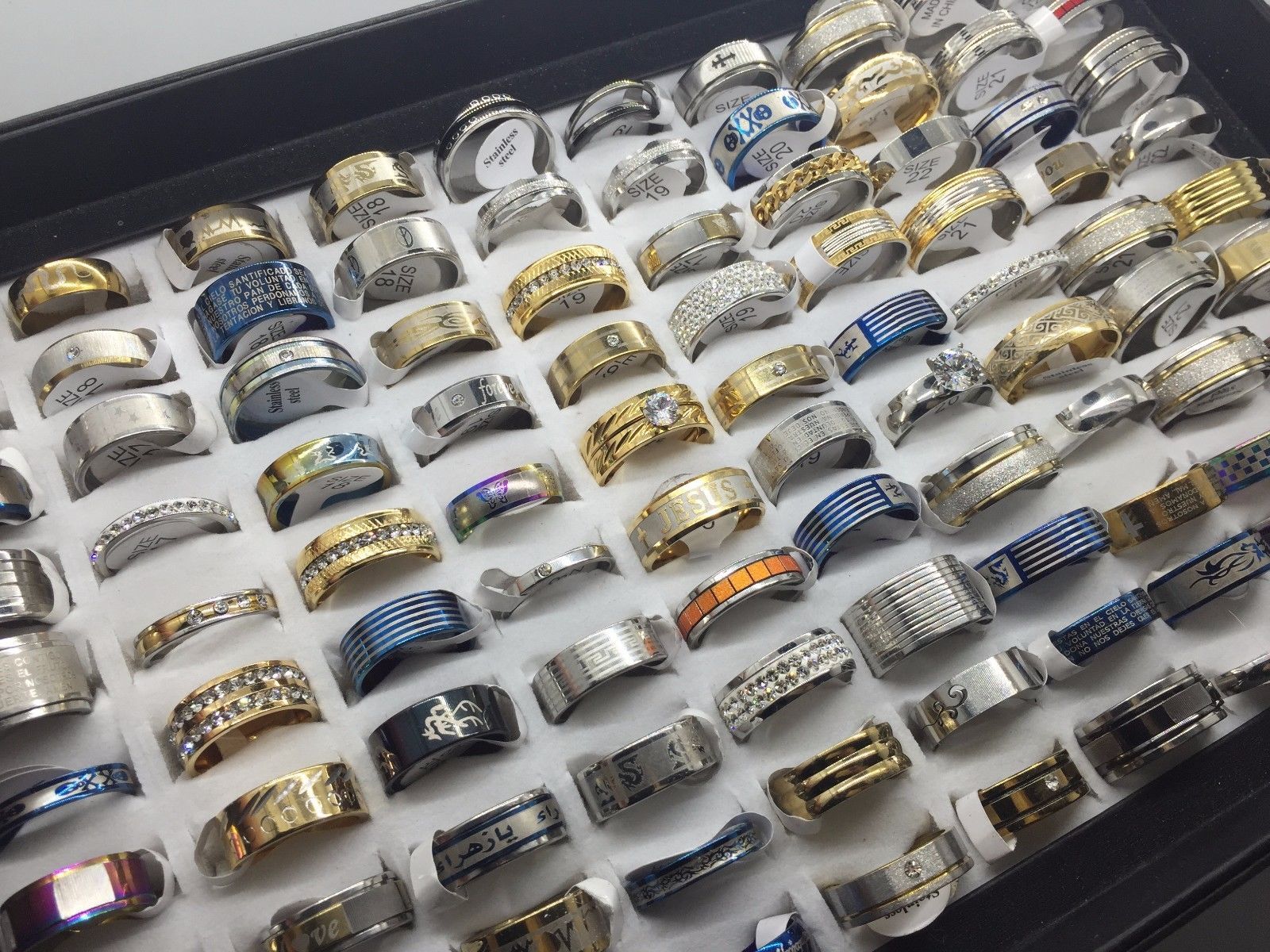 Wholesale Fashion Mix Design Stainless Steel Rings Jewelry For Men