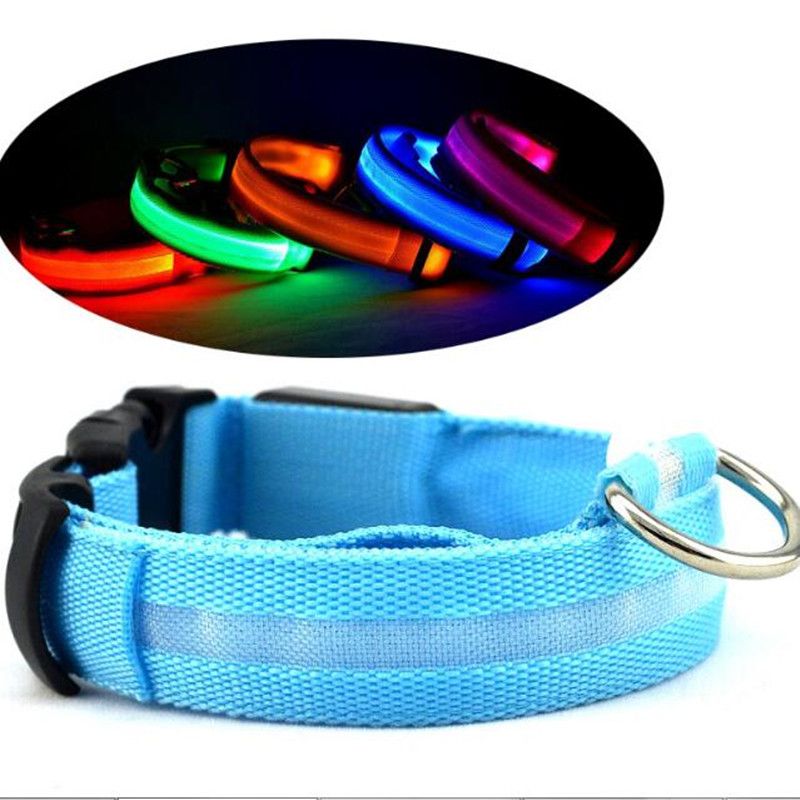 2017 Silkscreen Pet Dog Led Collar Cat Collars Flashing Neck Light Up Training Collar For Dogs