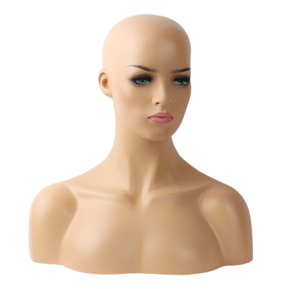 2018 Ems Shipping Female Realistic Fiberglass Dummy Mannequin Head Bust For Lace Wigs Display