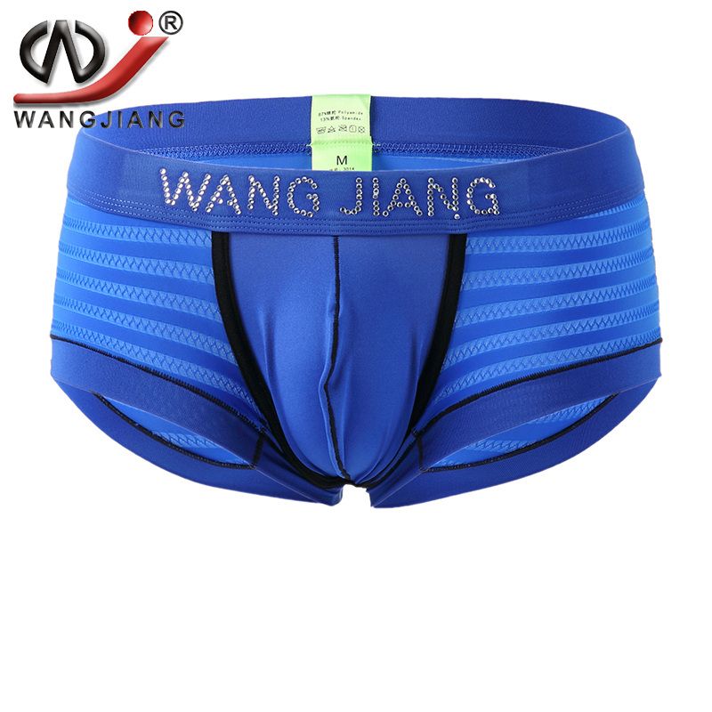 2017 2017 Men Sexy Mesh Transparent Diamond Boxer Underwear Shorts