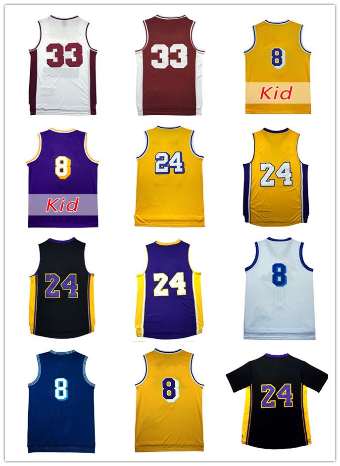 2017 Men'S 24 Kobe Bryant Basketball Jerseys Youth Kid Kobe 8 Jerseys