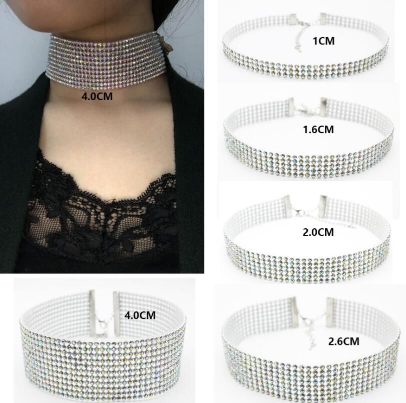 Bling Clear Rhinestone Crystal Choker Necklace for Women Collar