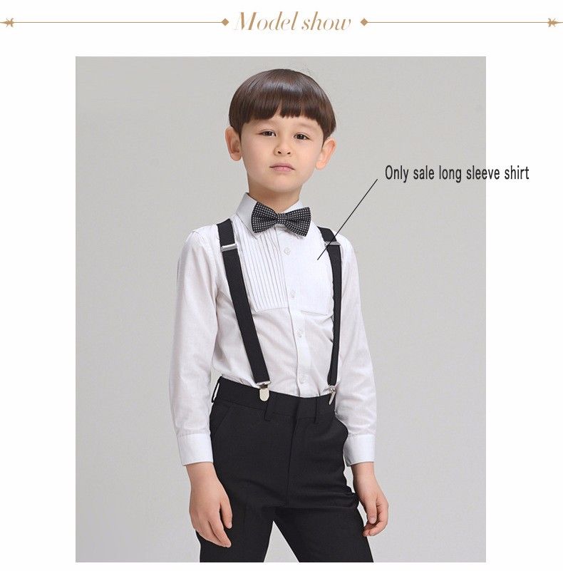 2016 Elegant Boys Long Sleeve Shirt Boys Kids White Children Cotton
