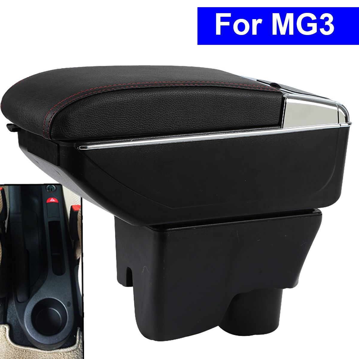 Leather Car Center Console Armrest Storage Box For Mg3 2011 2012 2013