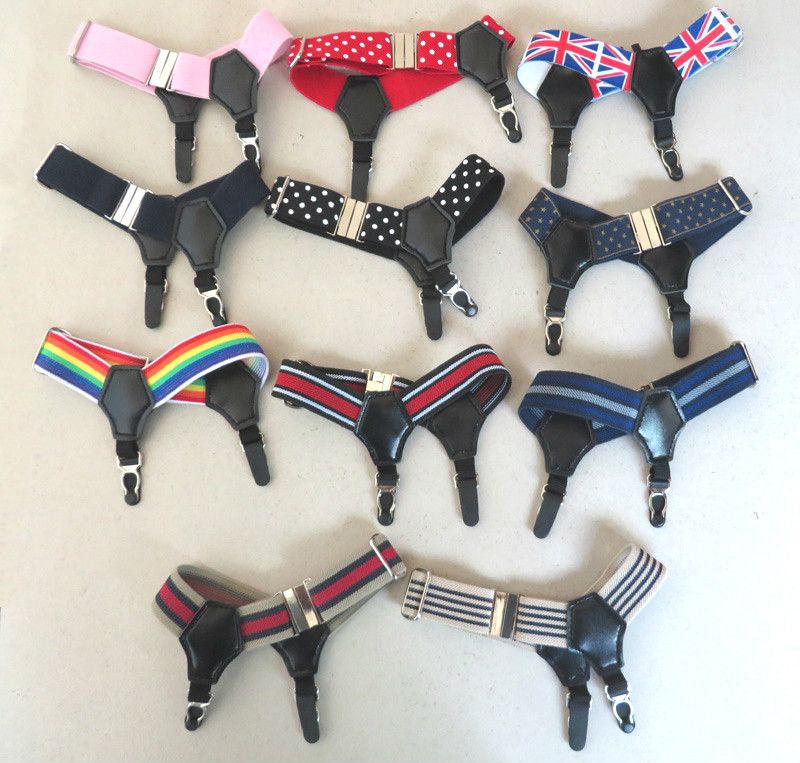 New Suspender Double Grip Clip Men's Sock Garters Adjustable Elastic