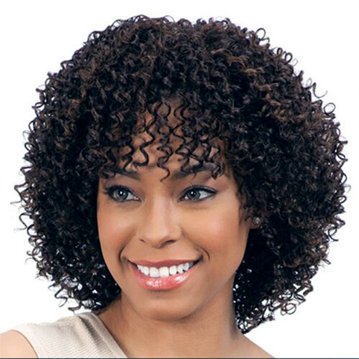 Coshouse Costume Wigs 10 Inch Black Synthetic Afro Curly Wig For Women