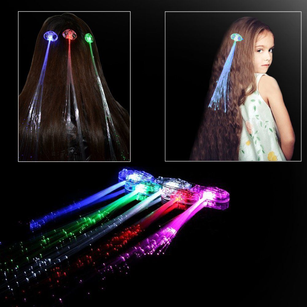 2017 Light Up Hair Clips Extensions Led Costume Flashing Women Girls