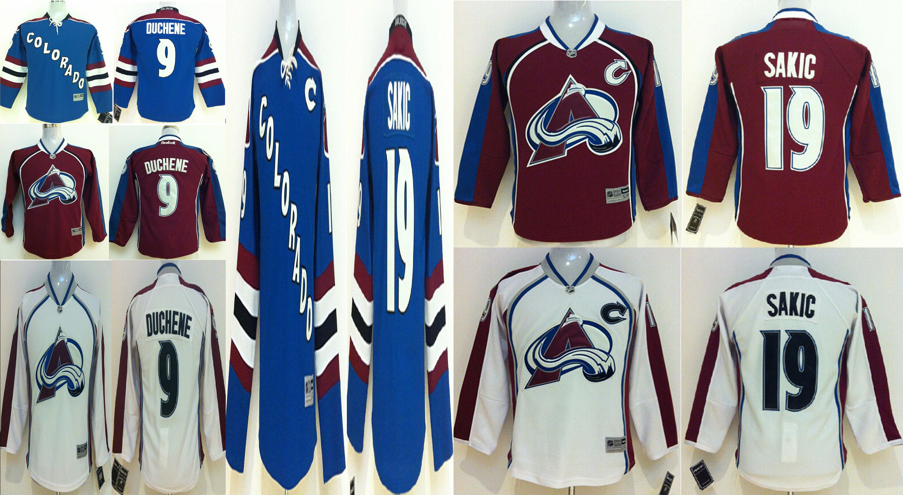 ado Avalanche Kids Jerseys 9 Matt Duchene 19 Joe Sakic Ice Hockey