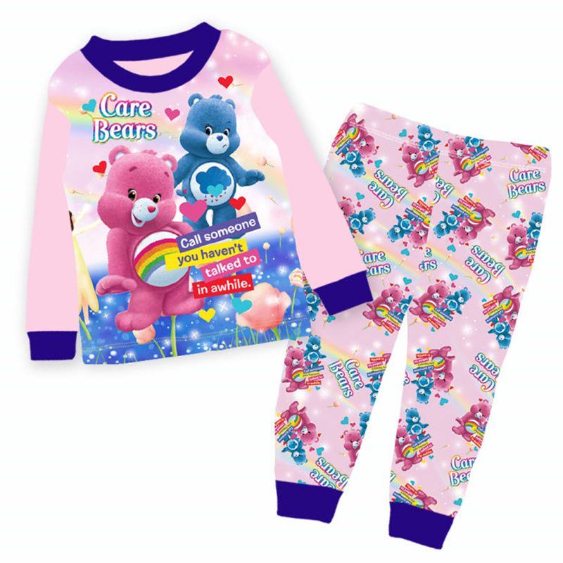 2016 Baby Care Bears Clothes Wholesale Two Piece Cartoon Suit Boys Girls Long Sleeve T Shirts