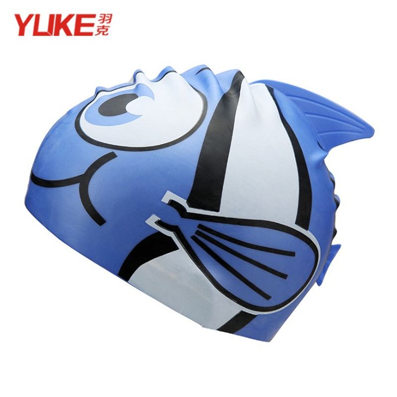 2018 Wholesale Yuke Kid Swim Cap Cute Fish Swimming Cap For Girl And