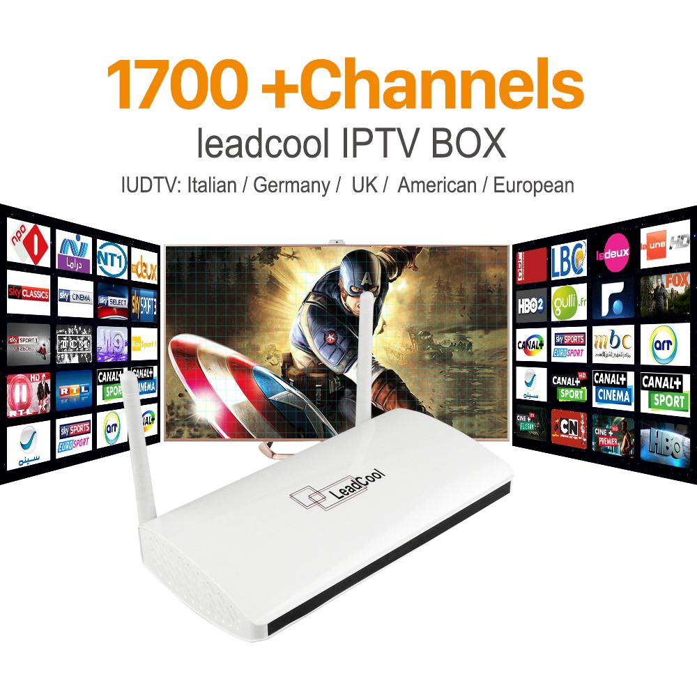 Iptv Streaming Box Leadcool Android Wifi 1g/8g Include 1700 Italy