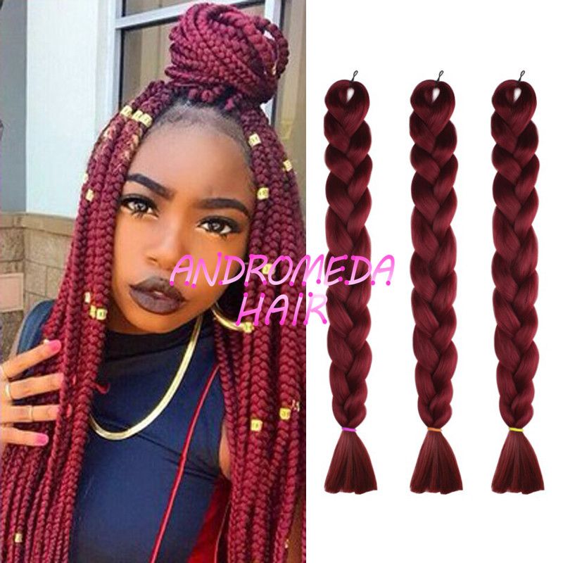 2017 Xpression Synthetic Braiding Hair 24inch 100grams Single Color