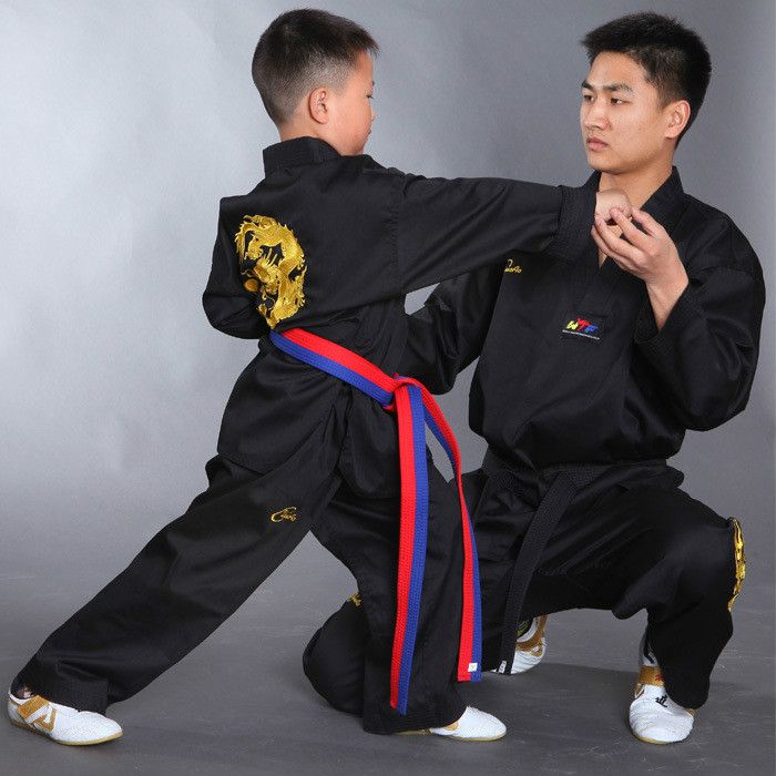 2017 High Quality Black Tae Kwon Do Uniforms Suits Tkd Taekwondo