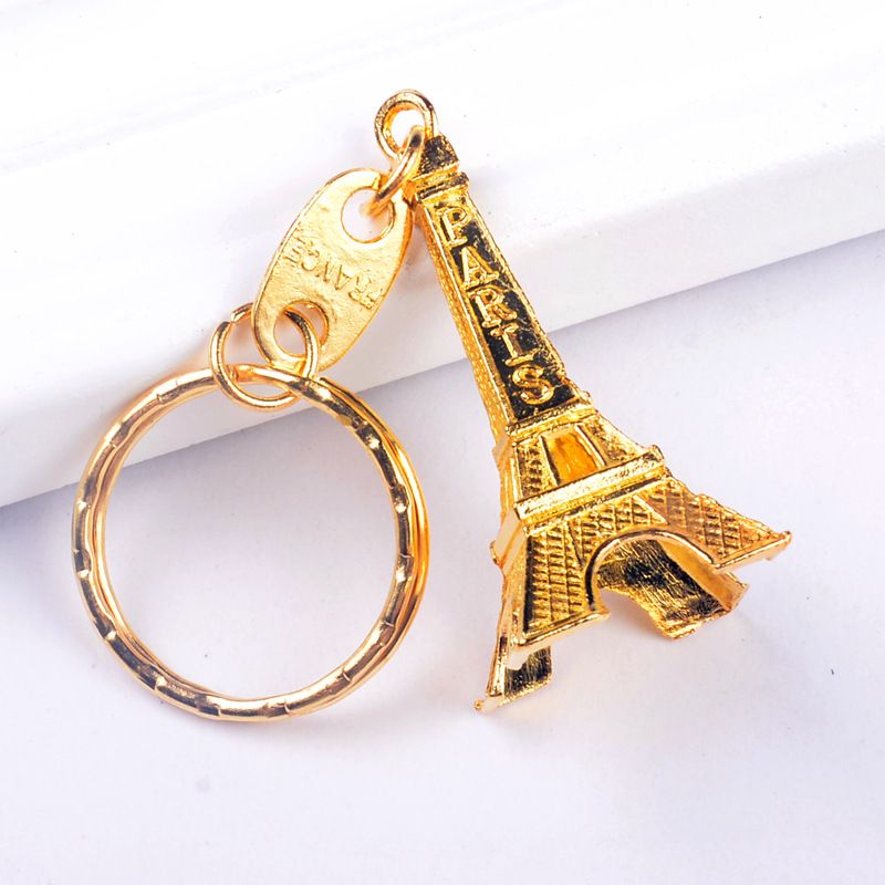 Vintage Eiffel Tower Keychain Stamped Paris France Tower Pendant Key